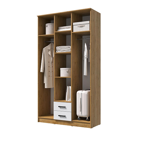 Шкаф Трио без зеркала Дуб Вотан-Белый гладкий