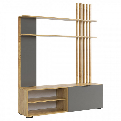 Стенка Бери дуб крафт золотой/графит