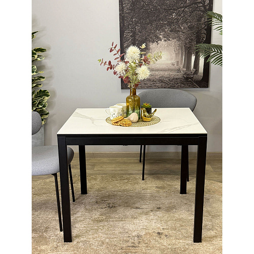 Стол обеденный Kenner BR1200 черный/керамика ITALIAN MIDDLE GRAY