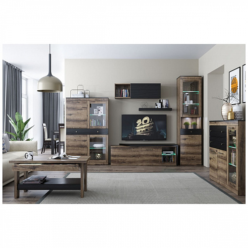 Тумба RTV JAGGER 1S2N Дуб монастырский/Черный