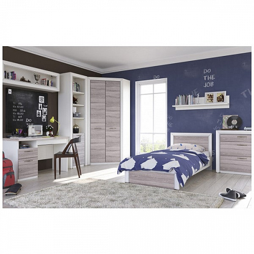 Кровать односпальная 90 OLIVIA Вудлайн крем/дуб анкона