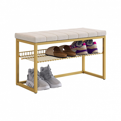 Обувница Классная 2 золото/крем (велюр)