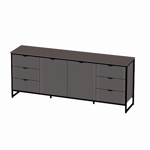 Комод Нора-2 2 двери и 6 ящиков Металл Бруклин/Графит