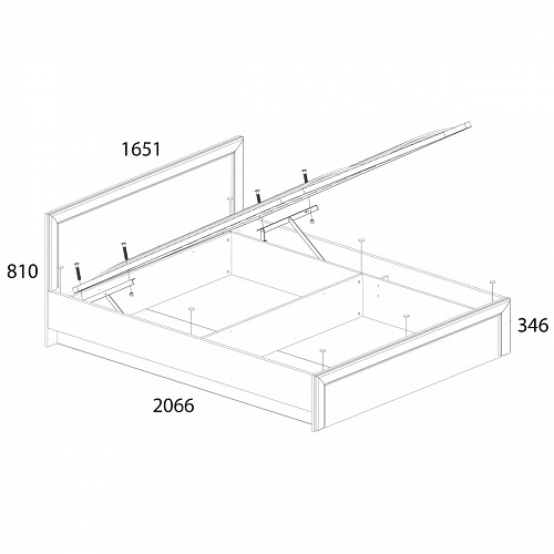 Кровать с подъемным механизмом 160 OLIVIA Вудлайн крем/дуб анкона