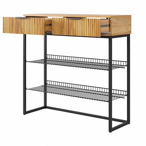 Обувница Классная 1 дуб крафт золотой/черный муар