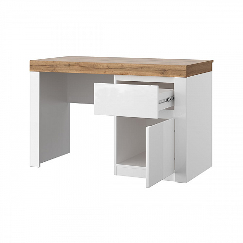 Стол письменный TAURUS 1D1S Белый/Дуб вотан