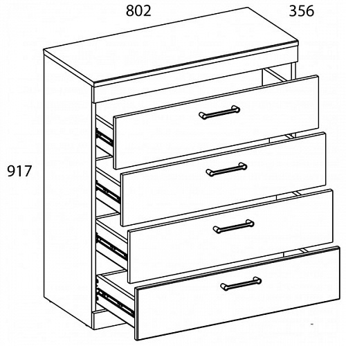 Комод 4S JAGGER Дуб монастырский/Черный