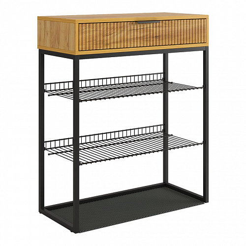 Прихожая К1 дуб крафт золотой/черный муар