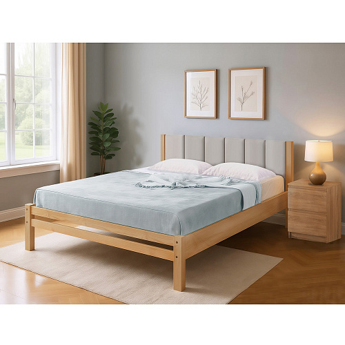 Кровать односпальная Массив 1200 с мягкой спинкой