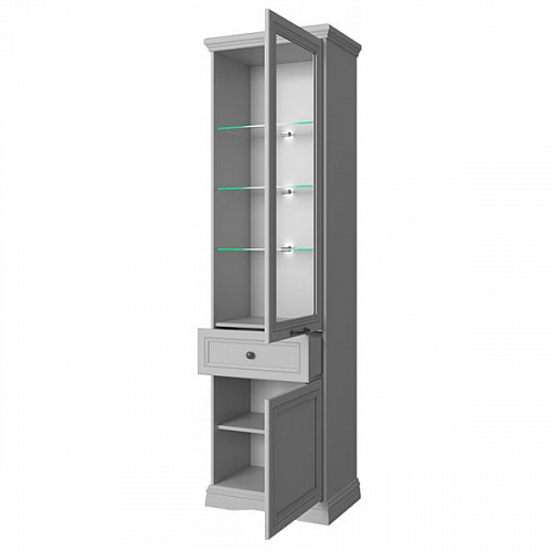 Шкаф с витриной VALENCIA 1V1D1S Серый
