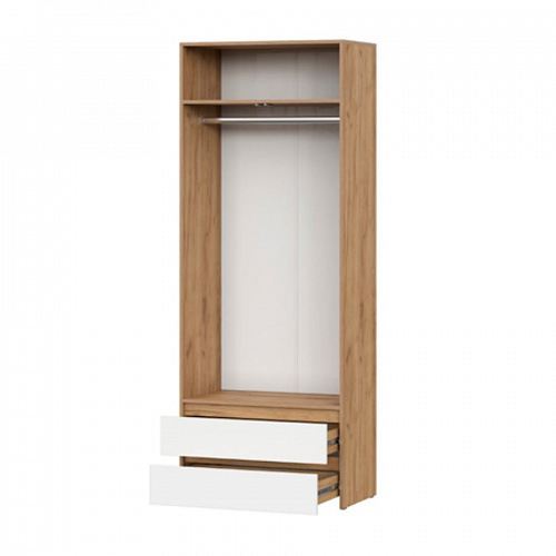 Шкаф двухстворчатый с ящиками Некст 1 Дуб Золотой/Белый