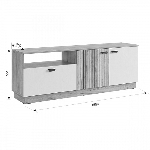 Тумба под ТВ Моди дуб крафт золотой/белое дерево