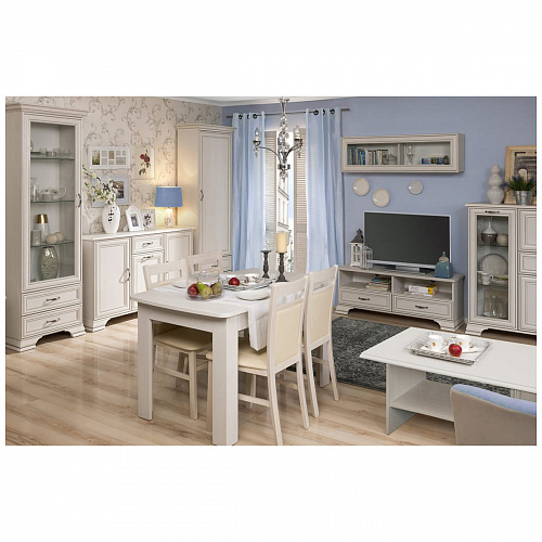 Шкаф с витриной 1V2S TIFFANY Вудлайн кремовый