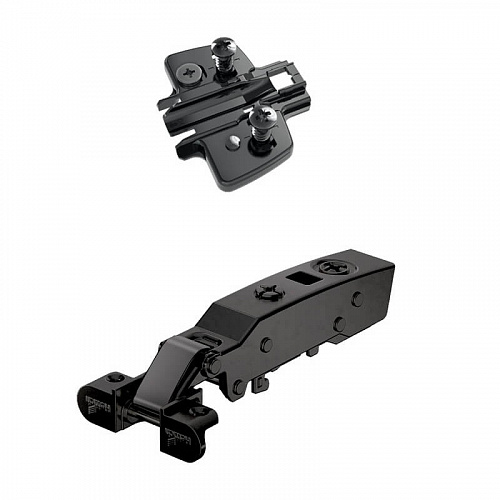 Петля уз.ал.проф.Sensys накл. 95* с демпф.и монт.пл.черный обсидиан