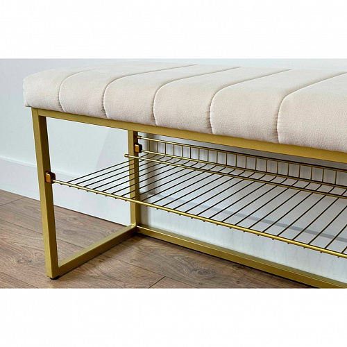 Обувница Классная 2 золото/крем (велюр)