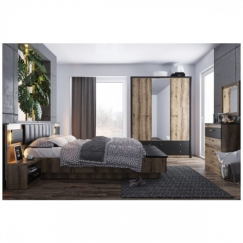 Зеркало навесное JAGGER Дуб монастырский/черный