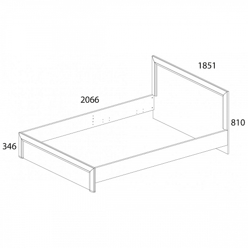 Кровать OLIVIA 180 Вудлайн крем/дуб анкона