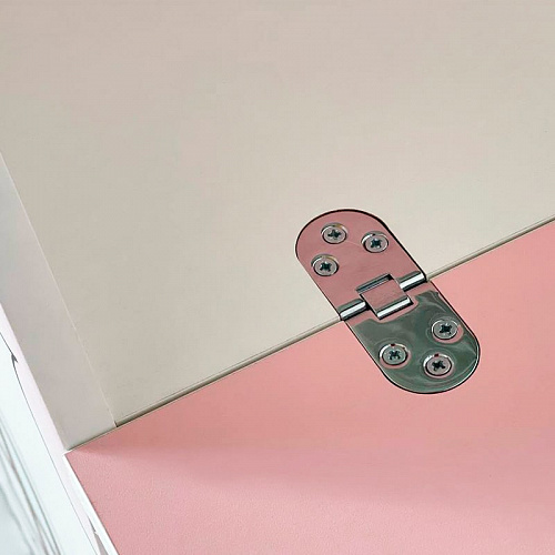 Стол Домик белое дерево/розовый