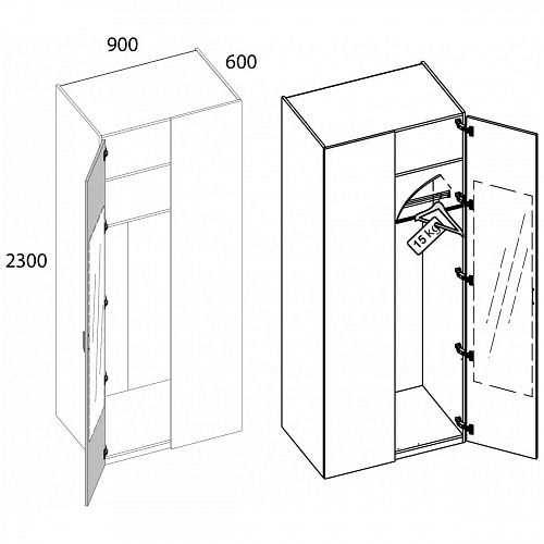 Шкаф MODERN 2DG/K90 Z Персидский жемчуг