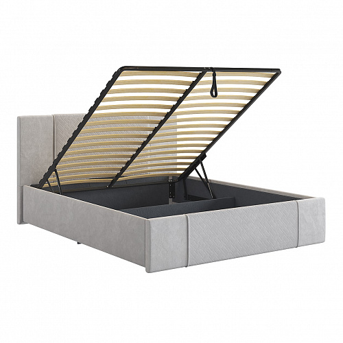 Кровать с подъемным механизмом Хлоя 160х200 галька (велюр)