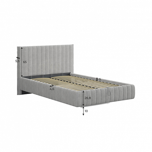 Кровать с подъемным механизмом Твикс 120х200 латте (велюр)