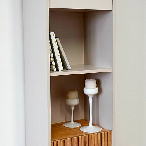 Стеллаж Доминика кашемир/дуб крафт золотой