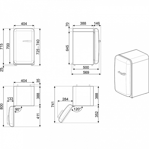 Холодильник SMEG FAB5LPG6