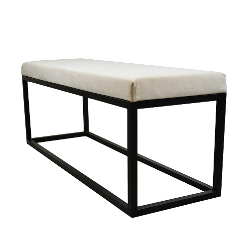 Банкетка Тайм черный муар/Катания Айвори