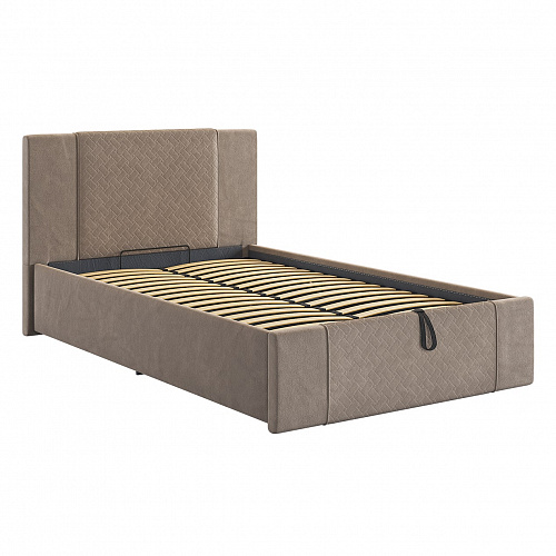 Кровать с подъемным механизмом Хлоя 120х200 латте (велюр)