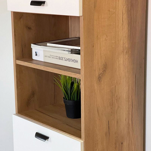 Шкаф комбинированный Моди дуб крафт золотой/белое дерево