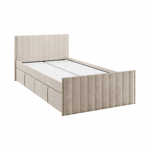 Кровать с ящиками Твикс 90х200 капучино (велюр)