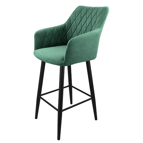 Стул барный Диаманте черный муар/Катания Изумруд