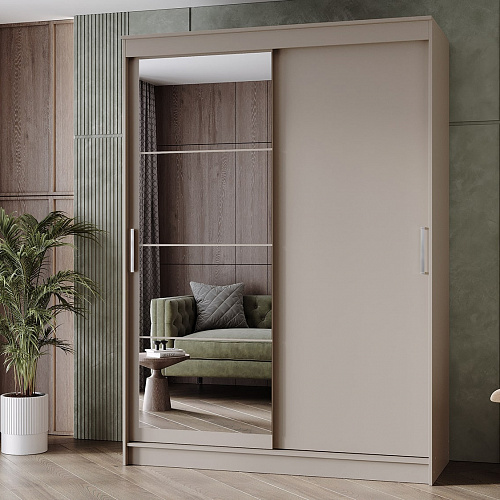 Шкаф-купе ГРАНД 1 1,6 Сатин/Зеркало/Сатин ЛДСП