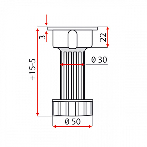 Ножка цокольная 100-110мм, чёрная БЕЗ КЛИПСЫ