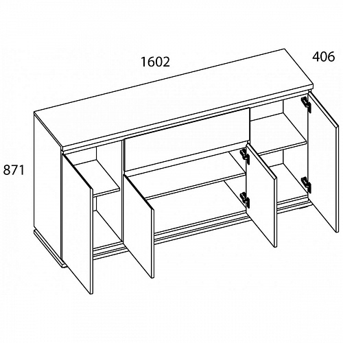 Комод LIMA 4D1S Персидский жемчуг/Мадура