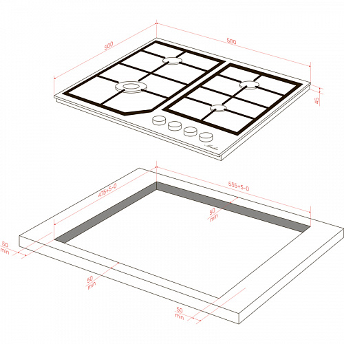 Варочная поверхность MONSHER MSG 63 Noir