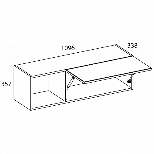 Полка навесная JAGGER 1DN Дуб монастырский/Черный