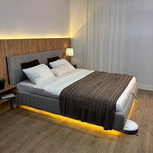 Кровать с подъемным механизмом Твикс 120х200 графит (велюр)