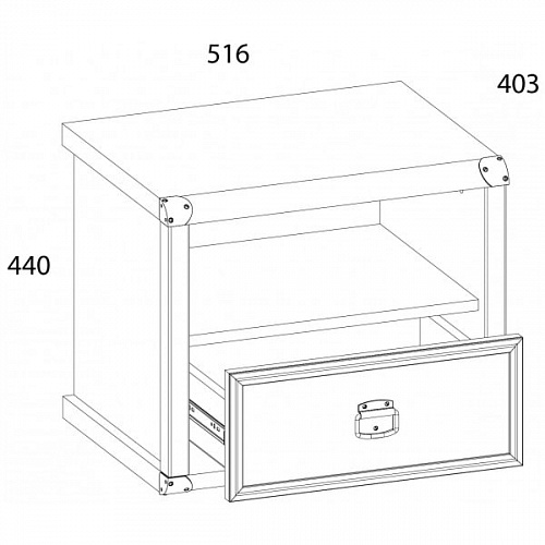 Тумба прикроватная 1S MAGELLAN Сосна винтаж