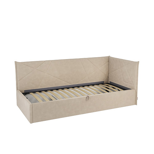 Кровать с подъемным механизмом Бест (Тахта) 90х200 капучино (велюр)