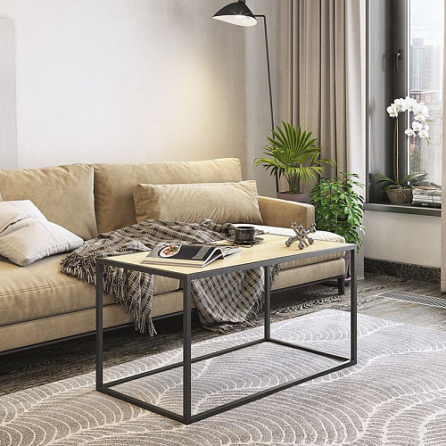 Стол журнальный Стиль 1 черный муар/дуб сонома