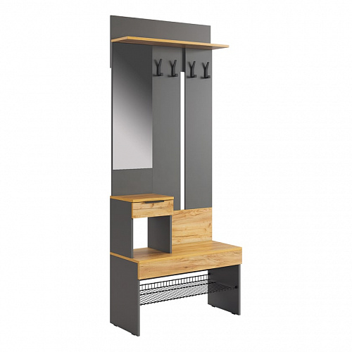 Прихожая Баско К4 графит/дуб крафт золотой