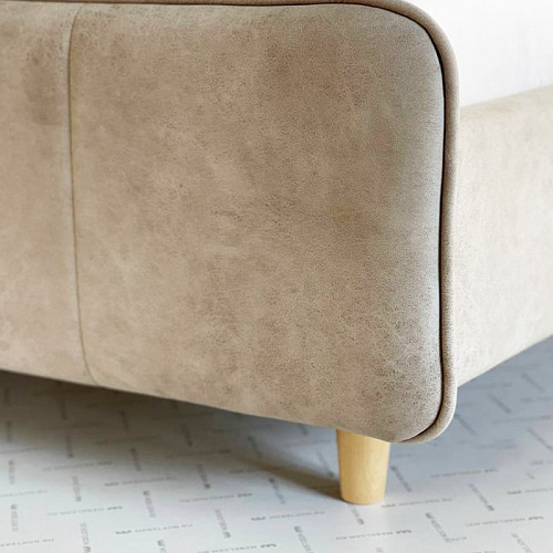 Кровать Грета 160х200 песок алькантара (велюр)