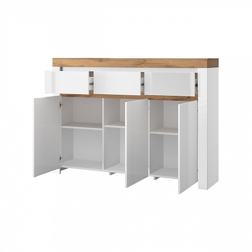 Тумба TAURUS 3D3S белый\дуб вотан