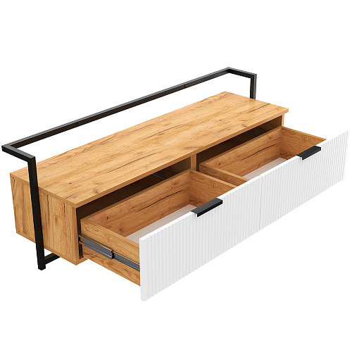 Тумба навесная под ТВ лофт DQ SITI дуб вотан/белый