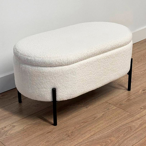 Пуф Барни белый (плюш)