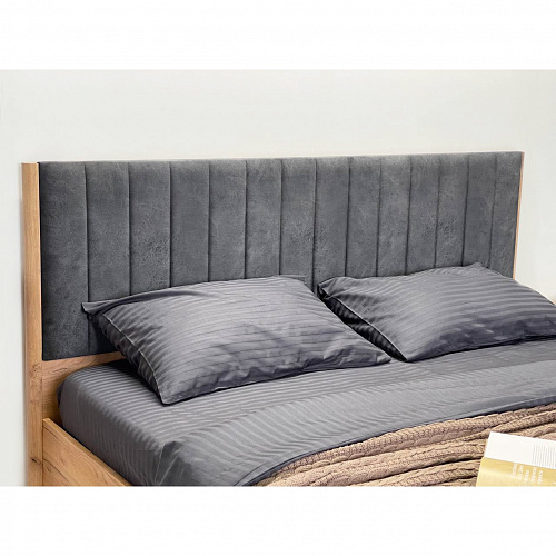 Кровать с подъемным механизмом Адам 160х200 дуб крафт золотой/грей