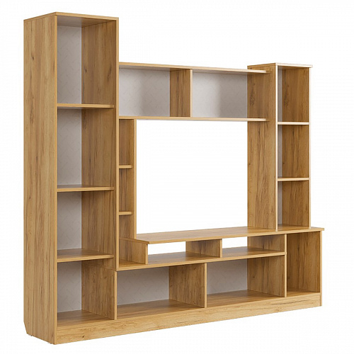 Стенка Токио дуб крафт золотой/белое дерево