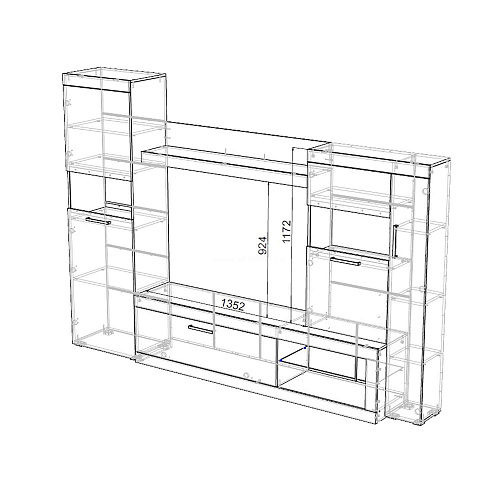 Гостиная Бастон Дуб делано/Графит
