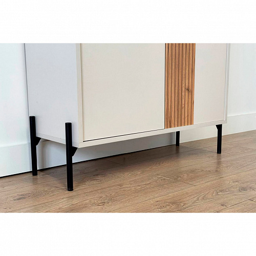 Шкаф двухдверный Доминика  кашемир/дуб крафт золотой